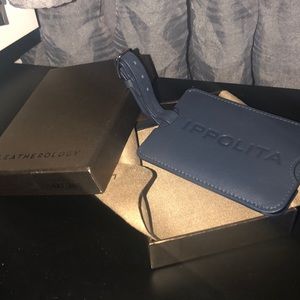 Genuine Leather Navy Luggage Tag